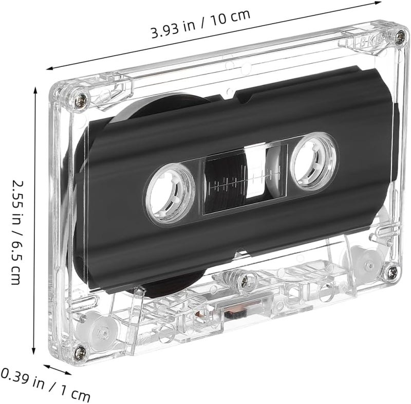 UKCOCO 2 Pcs Blank Audio Cassette Tape - 30 Min Recording Time Transparent Plastic Case Suitable for Music Recording and Portable Cassette Players - Image 2